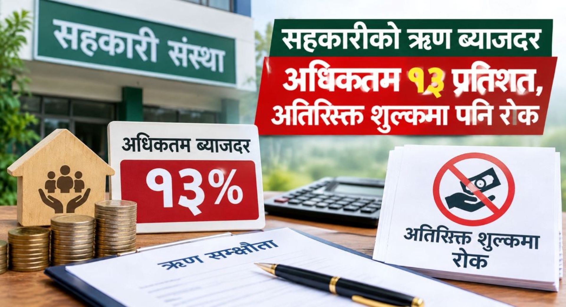 सहकारीको ऋण ब्याजदर अधिकतम १३ प्रतिशत, अतिरिक्त शुल्कमा पनि रोक